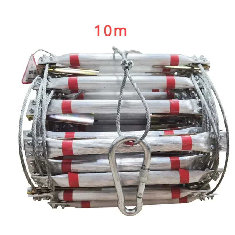 10m Steel Wire Rope Ladder Fire Escape Rope Ladder Household Fire Prevention High-Altitude Rescue Engineering Climbing fire escape ladder