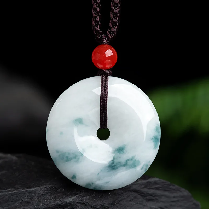 

Лидер продаж, ожерелье из натурального нефрита с круглой пряжкой, подвеска ручной работы, модные ювелирные изделия, подарок на удачу для мужчин и женщин, амулет