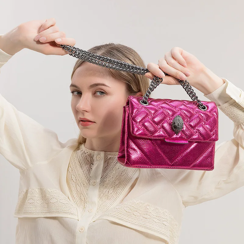 Women Mini Shoulder Bag Eagle Head Grid Crossbody Bag Mobile Phone Bags Handbags Female High Quality Brand Purse