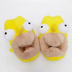 Cozy Simpsons Cartoon Cotton Slippers - Warm Non - Slip Closed - Toe with Thickened Heel - One size (The Simpsons)
