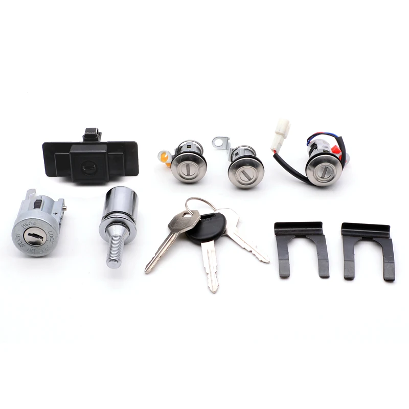 1 Set Car Ignition Glove Box Spare Tire Door Lock Cylinder Key For