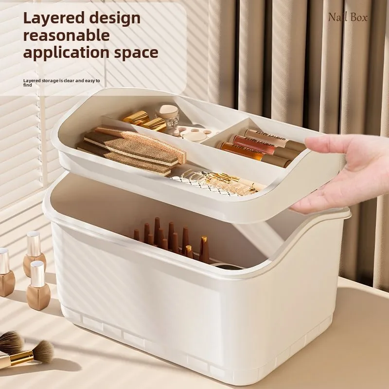 Nail art tool storage box Large capacity dust-proof jewelry sorting box Eyebrow pencil lipstick storage box 3