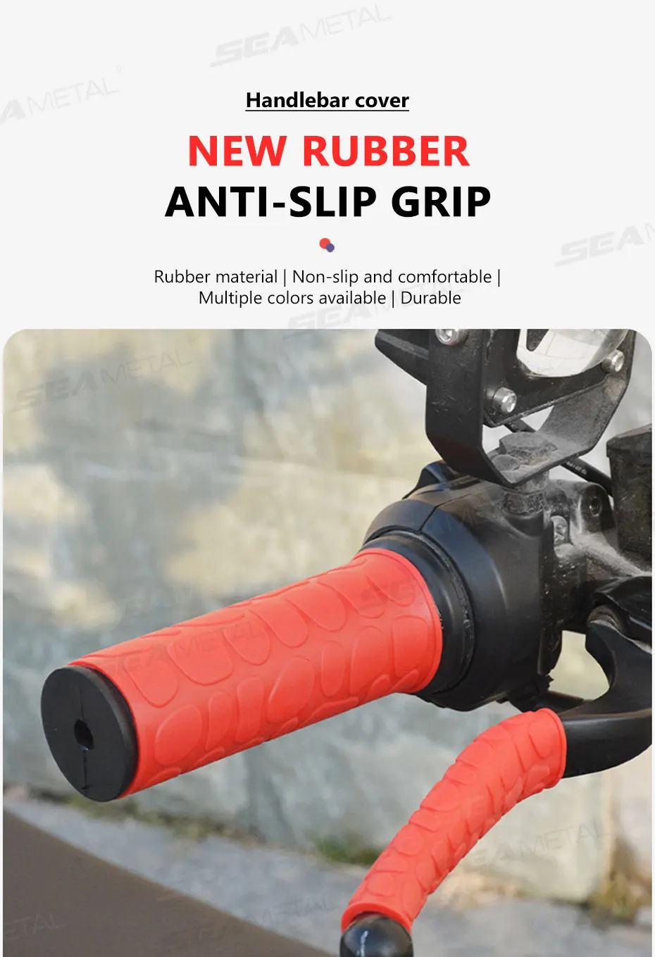 SEAMETAL 4 Stück Motorrad-Lenker-Griffhülse aus Gummi, rutschfest, für Motorradgriffe, Bremskupplungen, Hebelschutzärmel – Detail 1