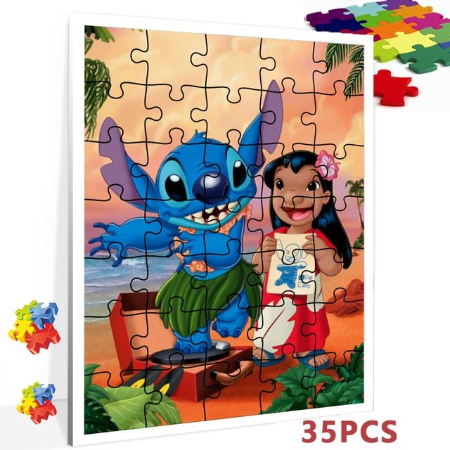 Lilo and Stitch Cartoon Series Puzzle Walt Disney Cartoon Jigsaw Puzzles  Beach Scenery Game and Puzzle Educational Toys for Kids - AliExpress