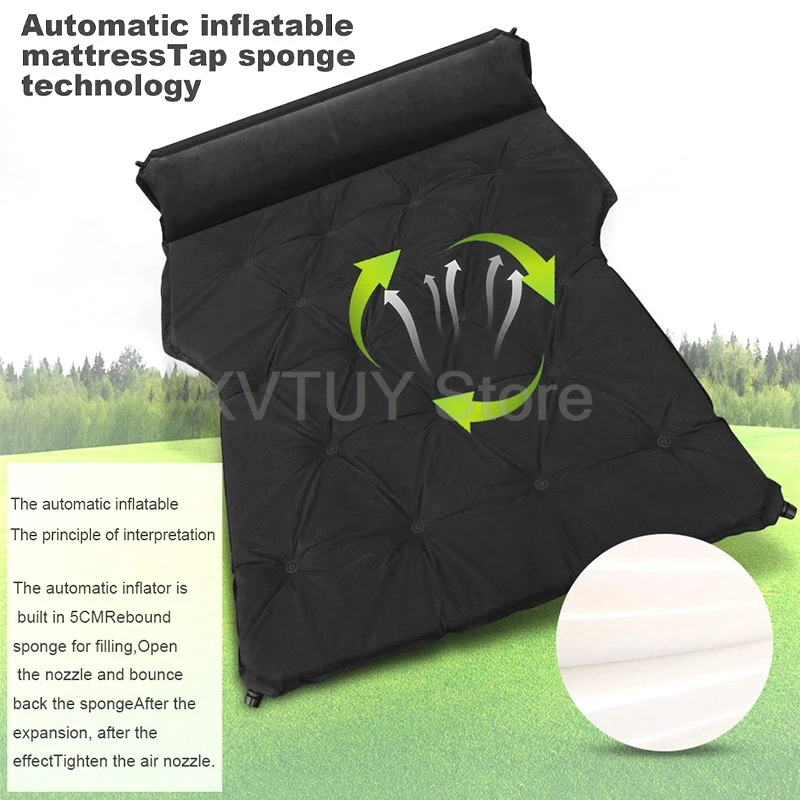 Car Multi-function Sleeping Mattress SUV Auto Comfortable Travel Bed Outdoor Camping Bed Picnic Mat Folding Pad with Pillows