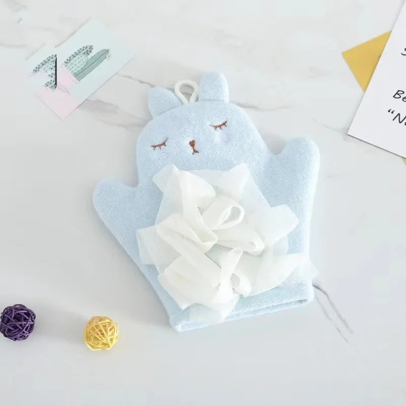 Cartoon Baby-Bath Gloves Cotton Bath Towel for Children Kids Cute Animal Bath-Brushes Comfortable Shower Sponge Bath Accessories