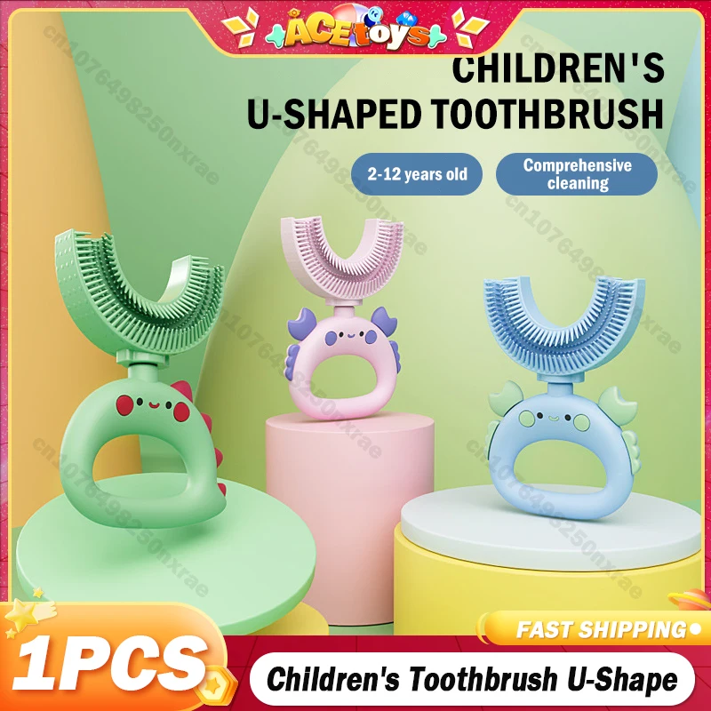 

Toothbrush Children 360 Degree U-shaped Child Toothbrush Teethers Brush Silicone Kids Teeth Oral Care Cleaning