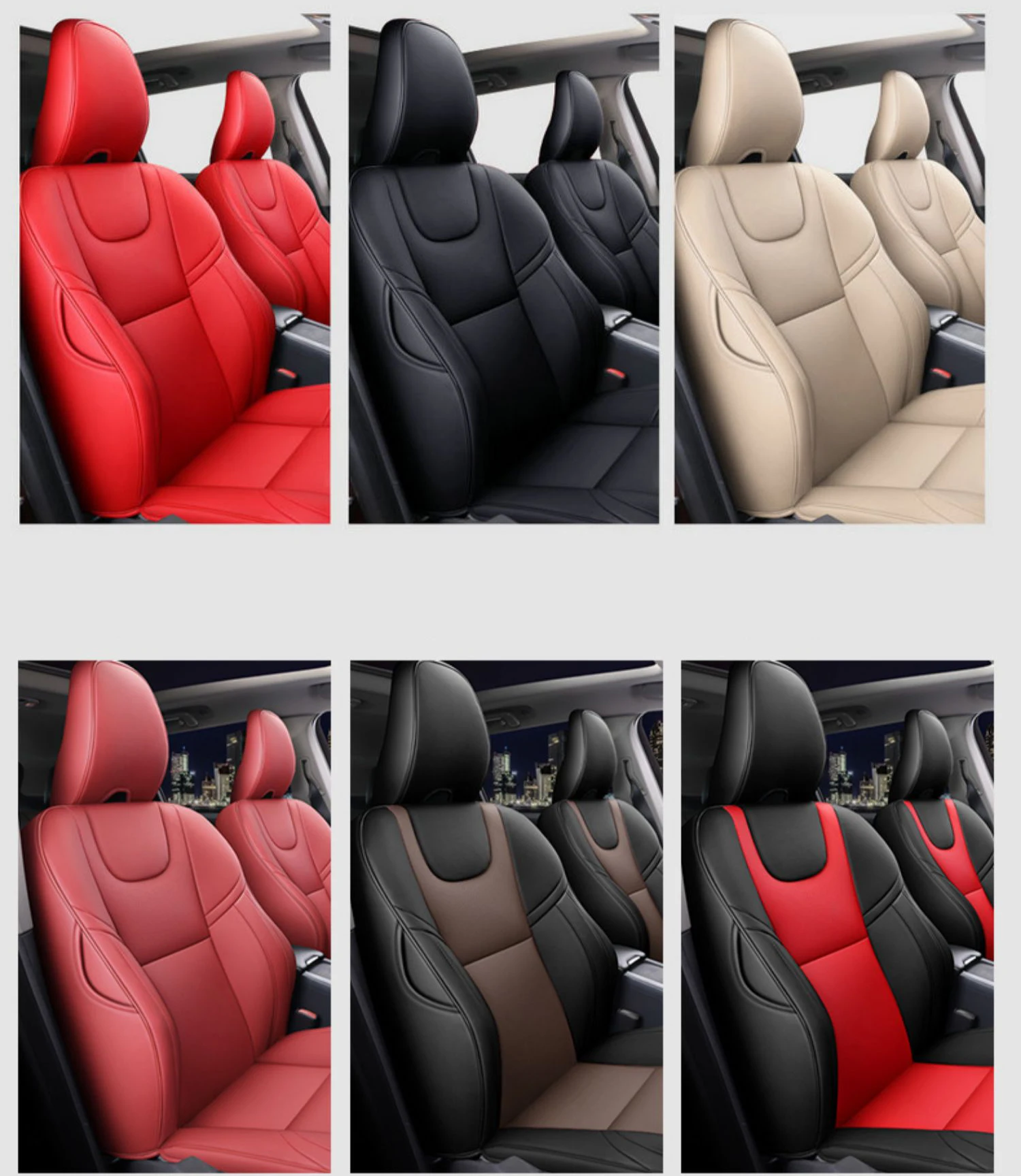 MICR Voiture Cuir Ensembles Housses SièGe pour Volvo C30 C70 S40 S60 S70  S80 S90, Avant Et ArrièRe ImperméAble Protection IntéRieurs,5 Seats Full  Set-Black Red : : Auto et Moto