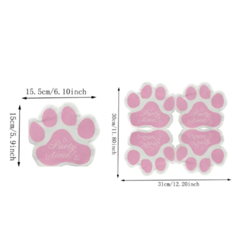 犬の足跡プレート ホワイト【30cm×30cm】 弱く