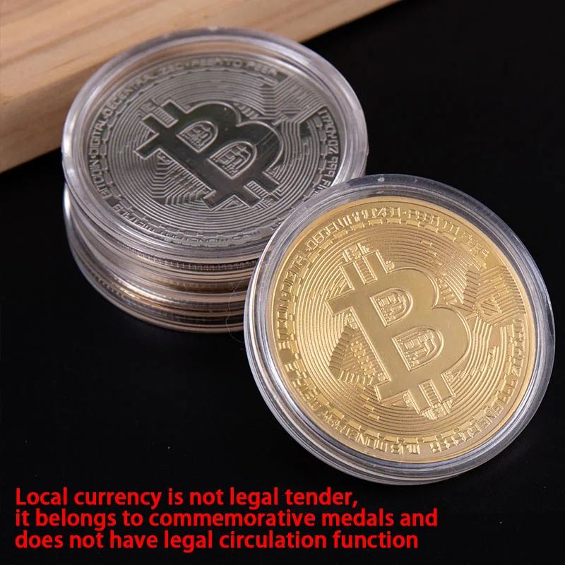 Moneta Bitcoin da Collezione, Regalo Artistico Commemorativo, Imitazione Artigianale in Metallo Antico per Appassionati di Criptovalute - immagine 2