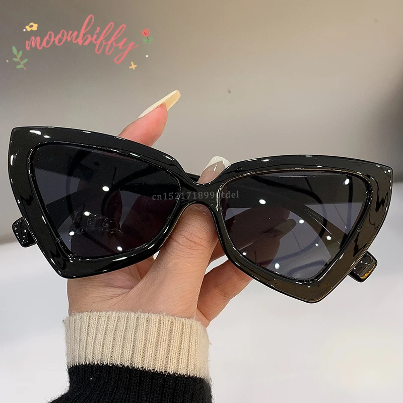 ZLY 2024 New Fashion Cat Eye Sunglasses Women Men Luxury PC Gradients Lens Frame Vintage Casual Versatile Style Eyewear UV400