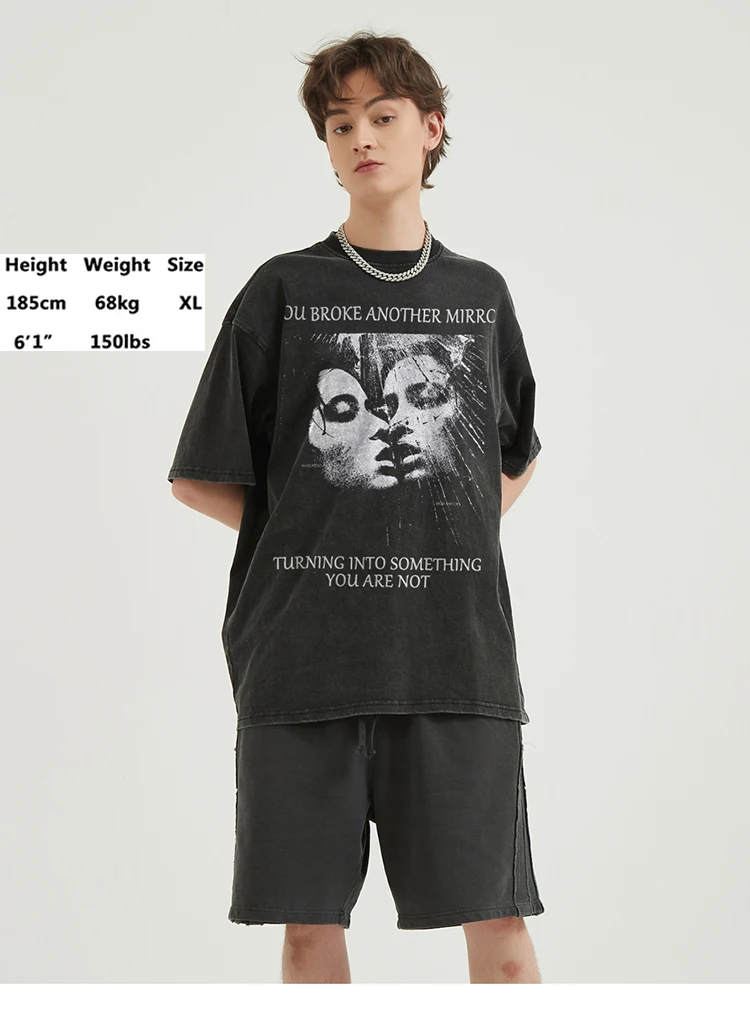 Washed Black Broken Mirror Graphic T-Shirt 4 Washed Black Broken Mirror Graphic T-Shirt Scdc4de20dc4248a0b3cfe2599271165dT