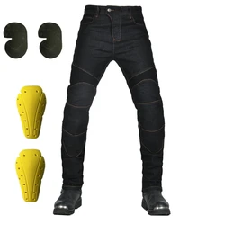 Premium Anti-Fall Motorcycle Riding Jeans - Classic All-Season Racing Pants - XL (Black)