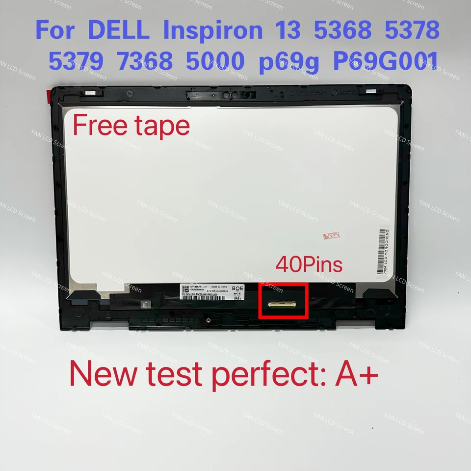 Dell Inspiron 13 5368 5378 5379 7368 5000 p69g p69g001,13.3インチ