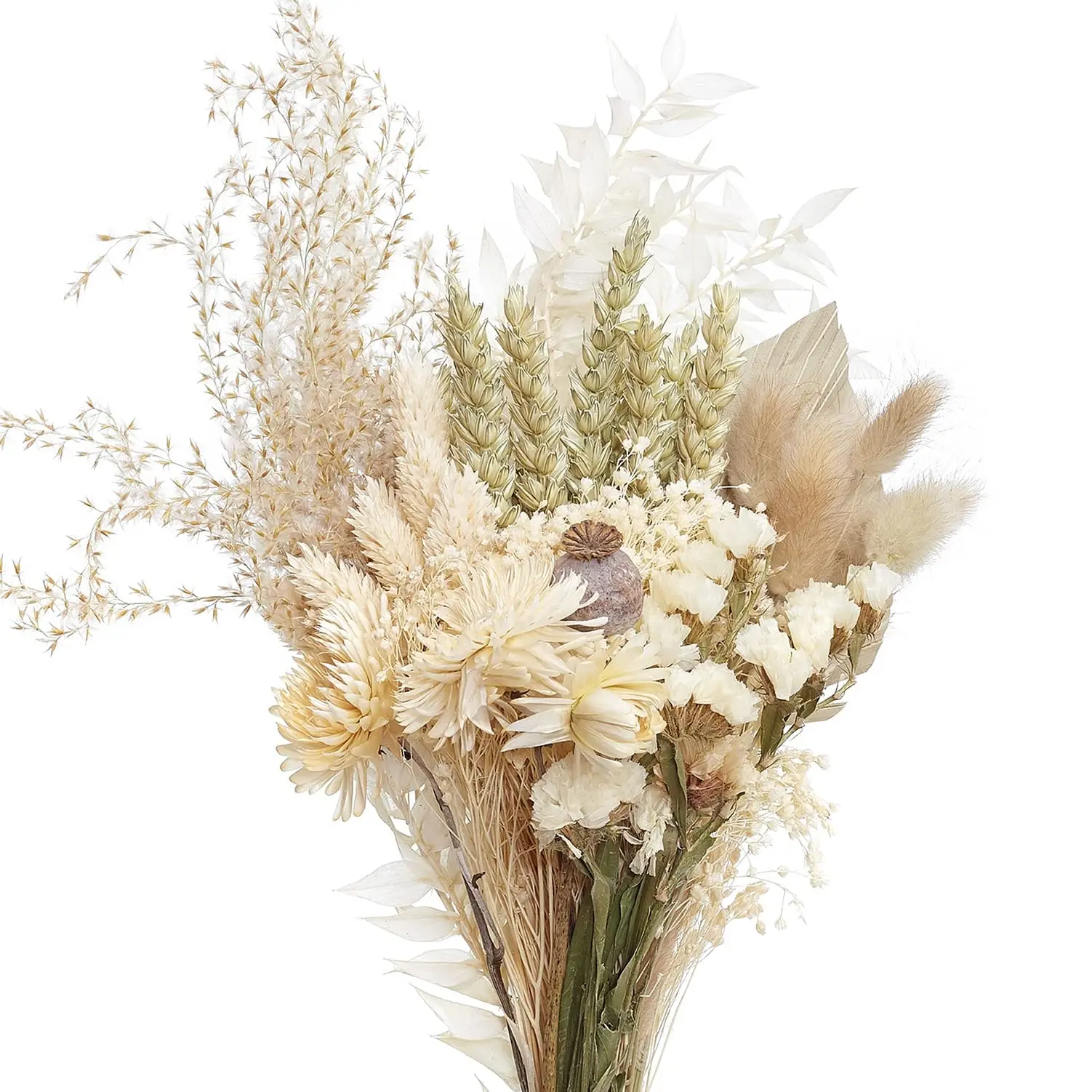 

Natural Dried Flower Bouquet Boho Cake Flowers Mini Palm Pampas Grass Arrangement Dried Floral Bouquet Wedding Home Decoration