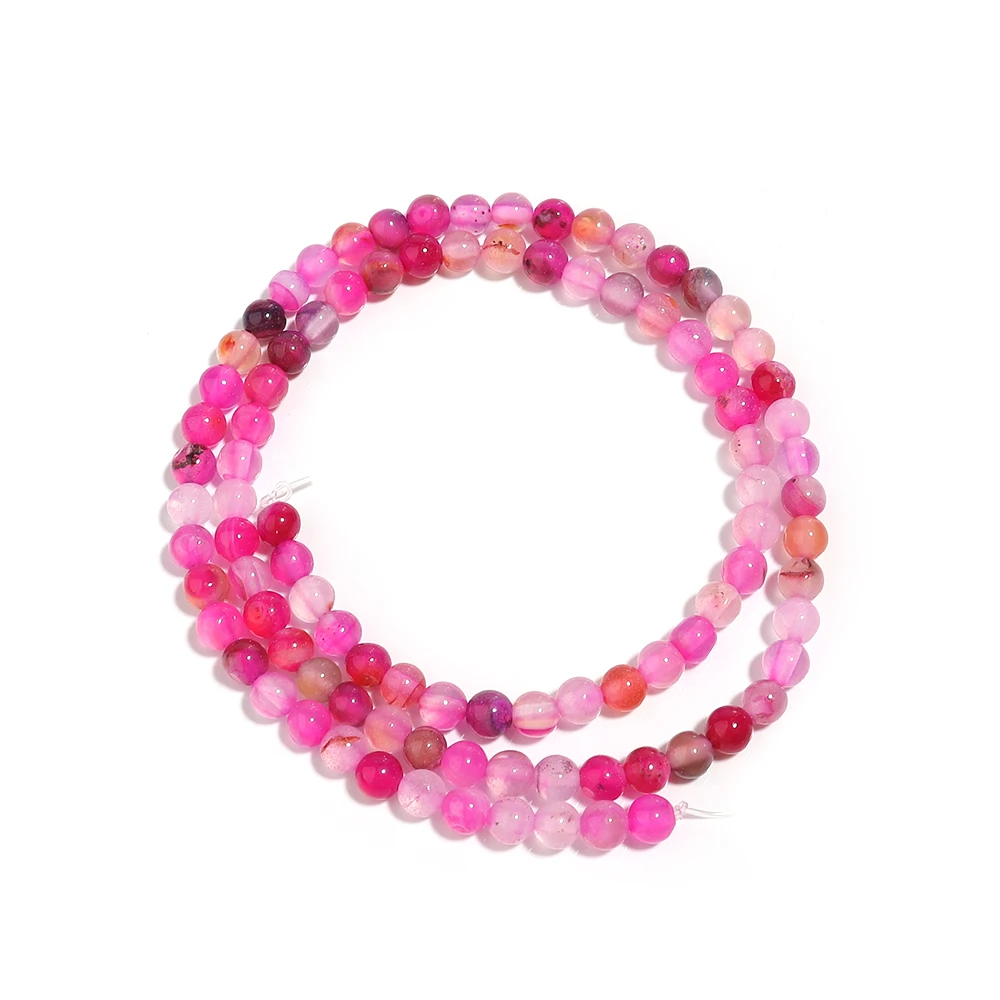 4 6 8 10 12 mm Pink Stripes Achate Perlen Naturstein Perlen Runde lose Perlen für Schmuckherstellung DIY Armband Halskette – Detail 7