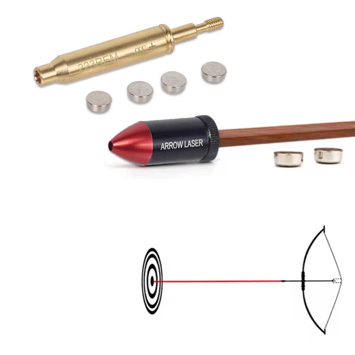 Tactical Arrow Laser Sight for Bow and Crossbow Red Laser Bore Sight Bow For Compound Hunting Collimator Kit laser sight,laser bore sight