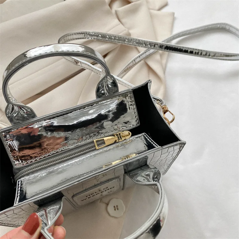 Women's Handle Bag With Stone Pattern Fashion Handbag For Ladies_voghion.com