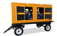 Générateur diesel mobile sur remorque à 4 roues, générateur diesel silencieux 300 kW, 375 kVA avec alternateur sans balais, moteur diesel 6126 2