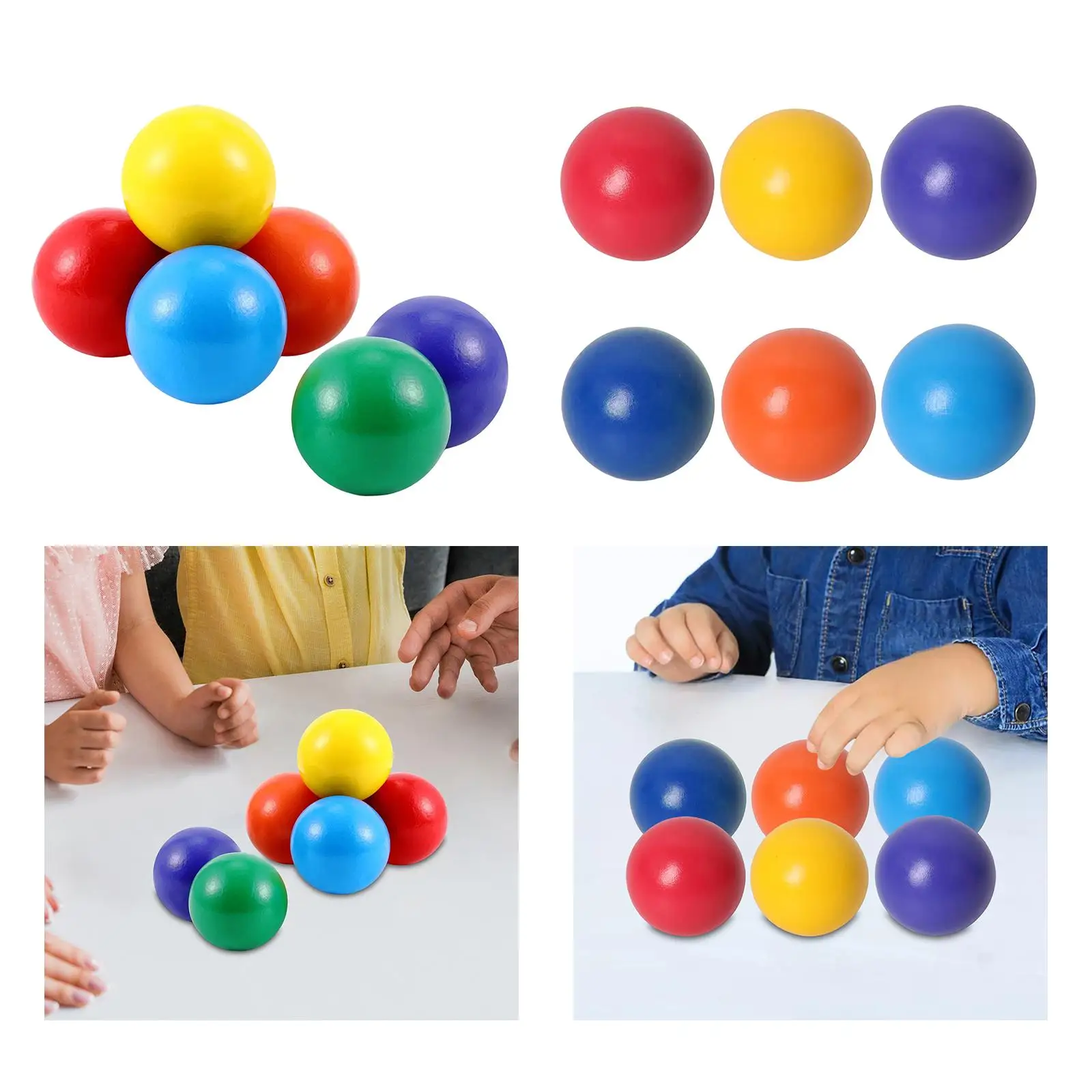 Kids Educational Wooden Rainbow Balls Color Matching Counting Learning Toys for Preschool Interactive Play