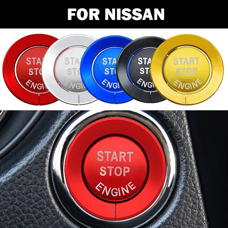 1pc Car Start Stop Engine Switch Button Cover Ring For Nissan X-trail car start button cover car start button car start stop button