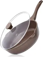 Nonstick Deep Frying  Skillet, 12-inch Saute Pan with Lid, Stay-Cool Handle, Chef  Healthy Cookware Cooking w 1
