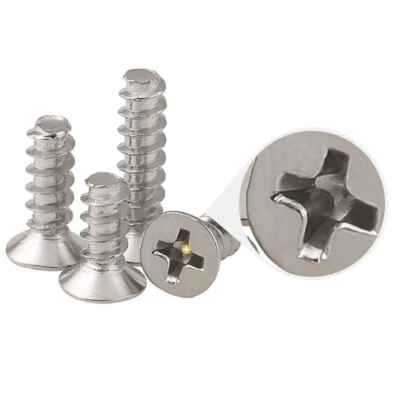 Viti Autofilettanti Svasate Phillips Acciaio Inox Nero &ndash; Varie Misure Metriche M1-M3