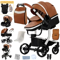 Poussette bébé 3 en 1, landau léger et pliable, poussette haute avec siège réversible, poussette compacte facile à plier 1