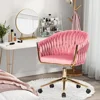 Velvet Office Chair, Pink Desk Chair Vanity Chairs with Wheels,360° Swivel Home Office Desk Chair Computer Chairs, Accent Chair 1