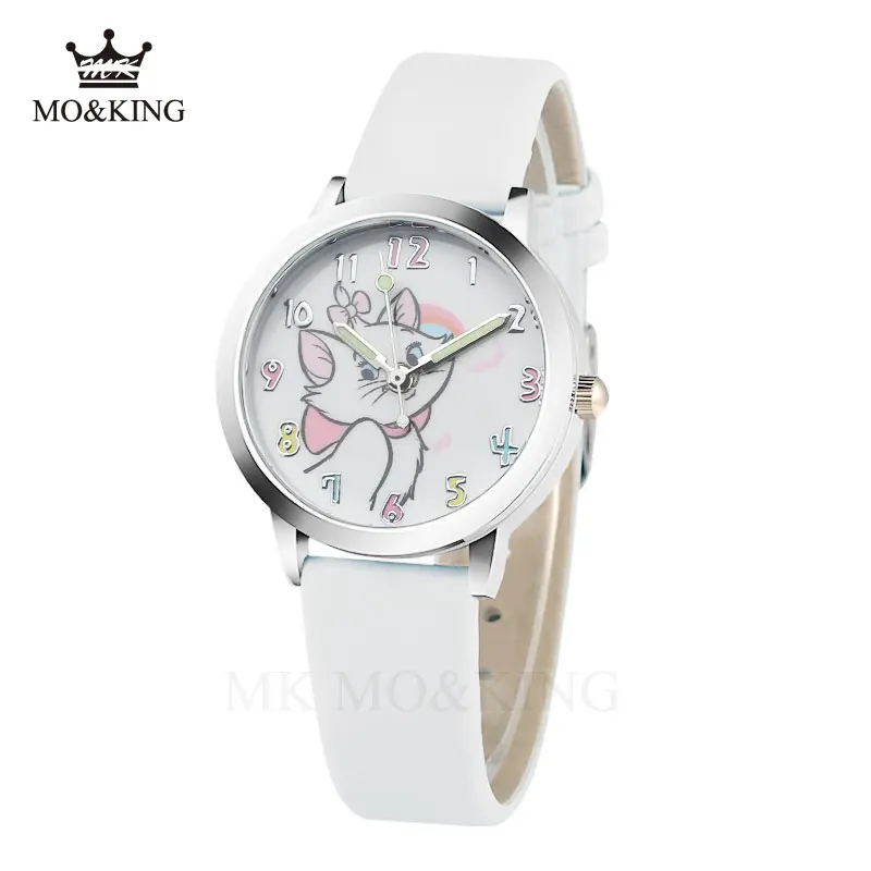 Cute Cat Cartoon Quartz Watch Child Leather Watches Cat Pattern Watch Women Wristwatches Clock Relogio Feminino Girl Watches 3