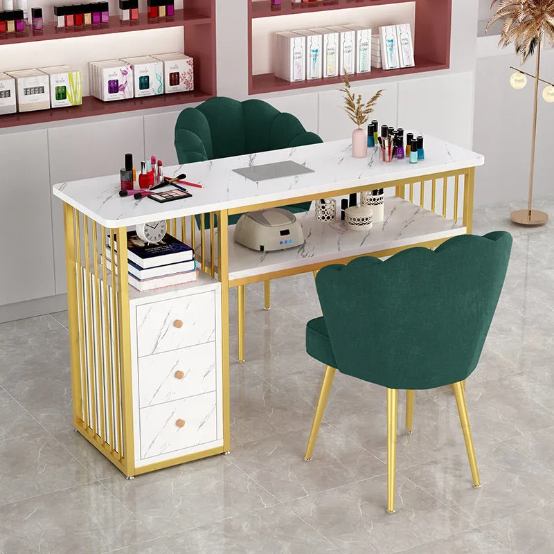 Beauty Salon Professional Manicure Table Light Luxury Nail Table and Chair Set with Built-in Vacuum Cleaner Home Makeup Tables professional water damage dryer for carpets walls floors 1 9 amp saves power 2 speed high velocity quiet well built