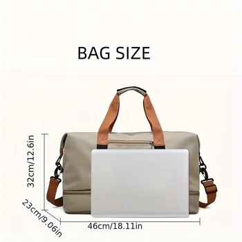 حقيبة واق من المطر لصالة الألعاب الرياضية والسفر مع أشرطة جانبية لتنظيم الأمتعة للأحذية/الإكسسوارات مثالية لقضاء عطلة الأعمال في صالة الألعاب الرياضية للرجال 3