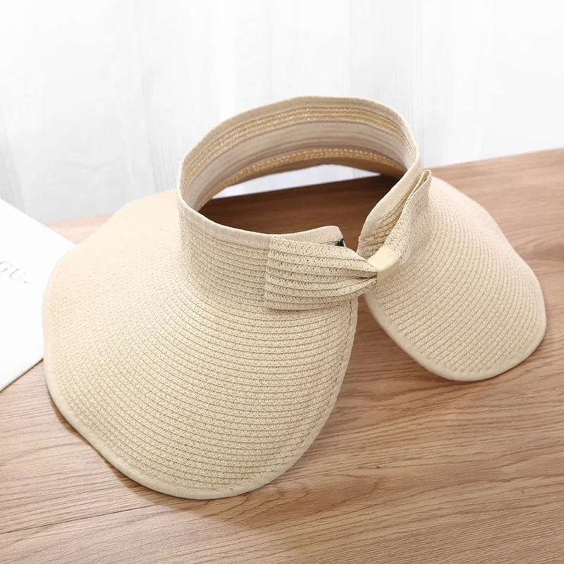 Sommer Hüte Für Frauen Sonnenhut Leere Top Faltbare Tragbare Outdoor Sonnenschirm Strand Zubehör Sonnenschutz Sonnenhut Weibliche Casual – Detail 5