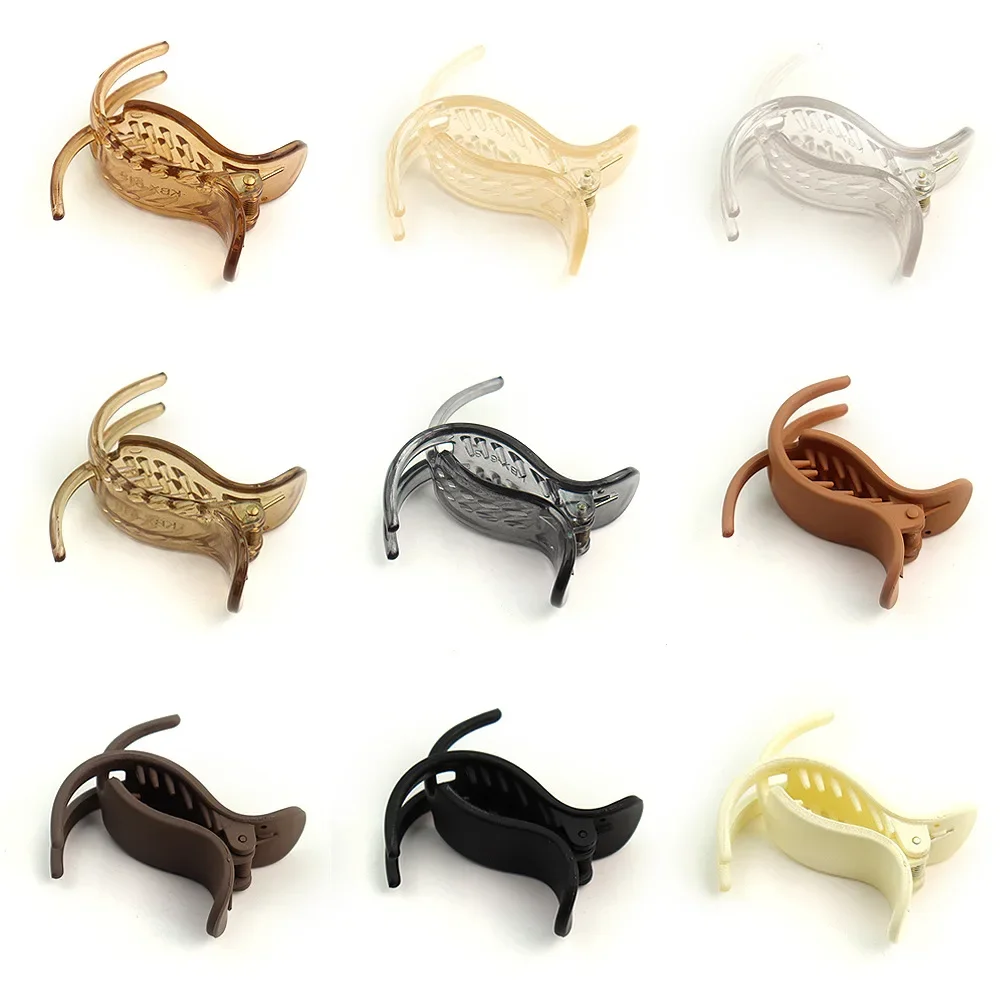Elegant Frosted Black Ponytail Hair Claw Clip - Stylish Small Hair Accessory