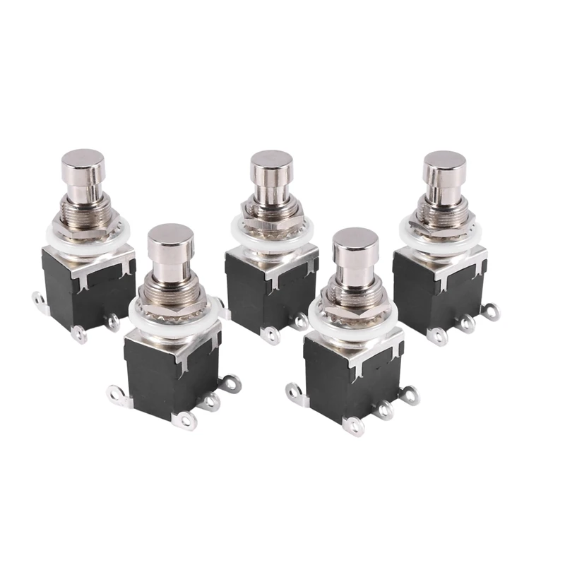 5pcs 6 Pin Dpdt Latching Stomp Foot Switch Pedal Guitar Push Button