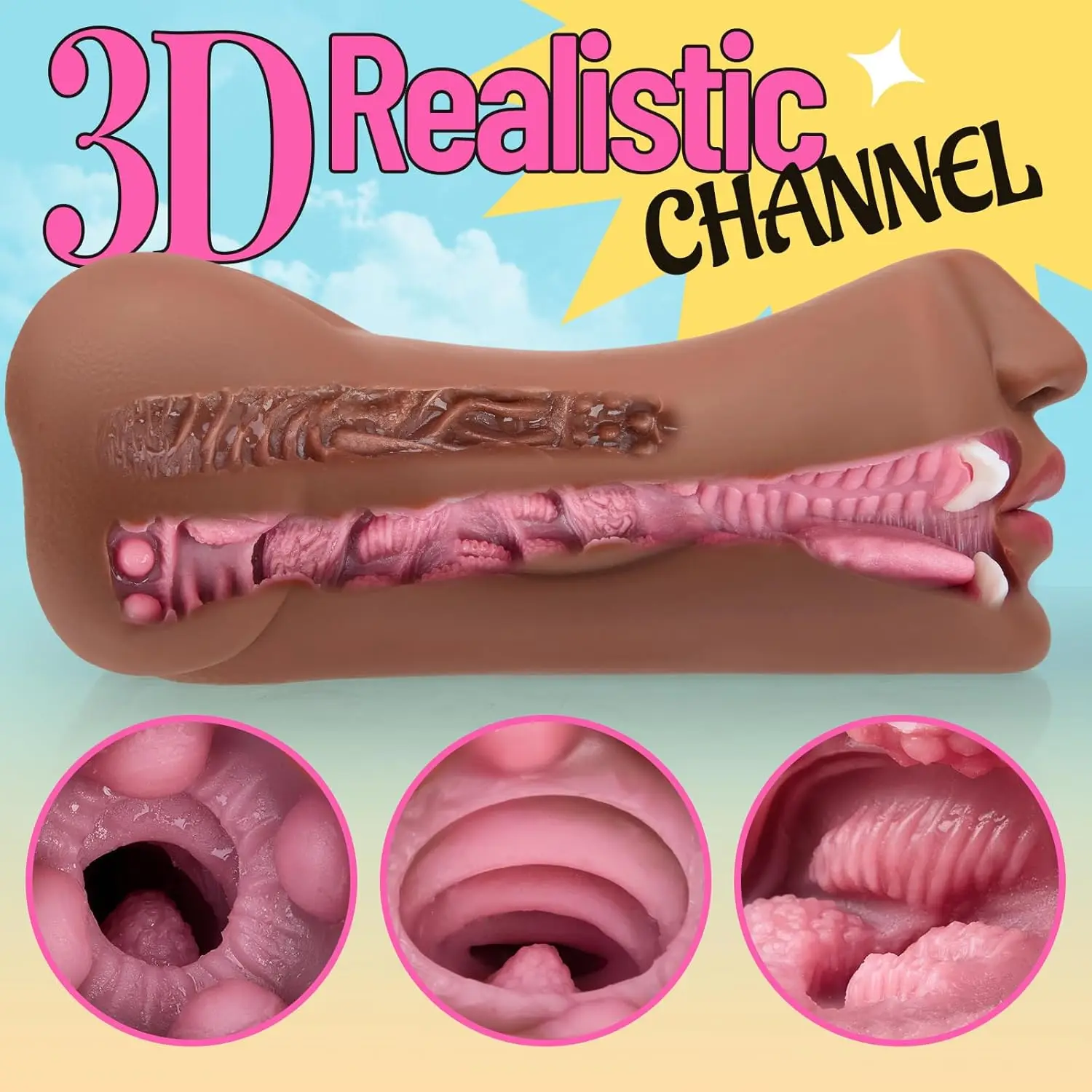 3 IN 1 Male masturbator Deep Throat Artificial Real Pussy Oral Blowjob Realistic Rubber Vagina male masturbator male masturbator cup male masturbation aid