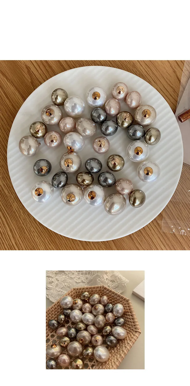 Description Picture 2 of item15/20mm Pearl Buttons For Sweater Cardigan Women Clothes Decor Sewing Embellishment Apparel Needlework Diy Craft Supply 6pcs New