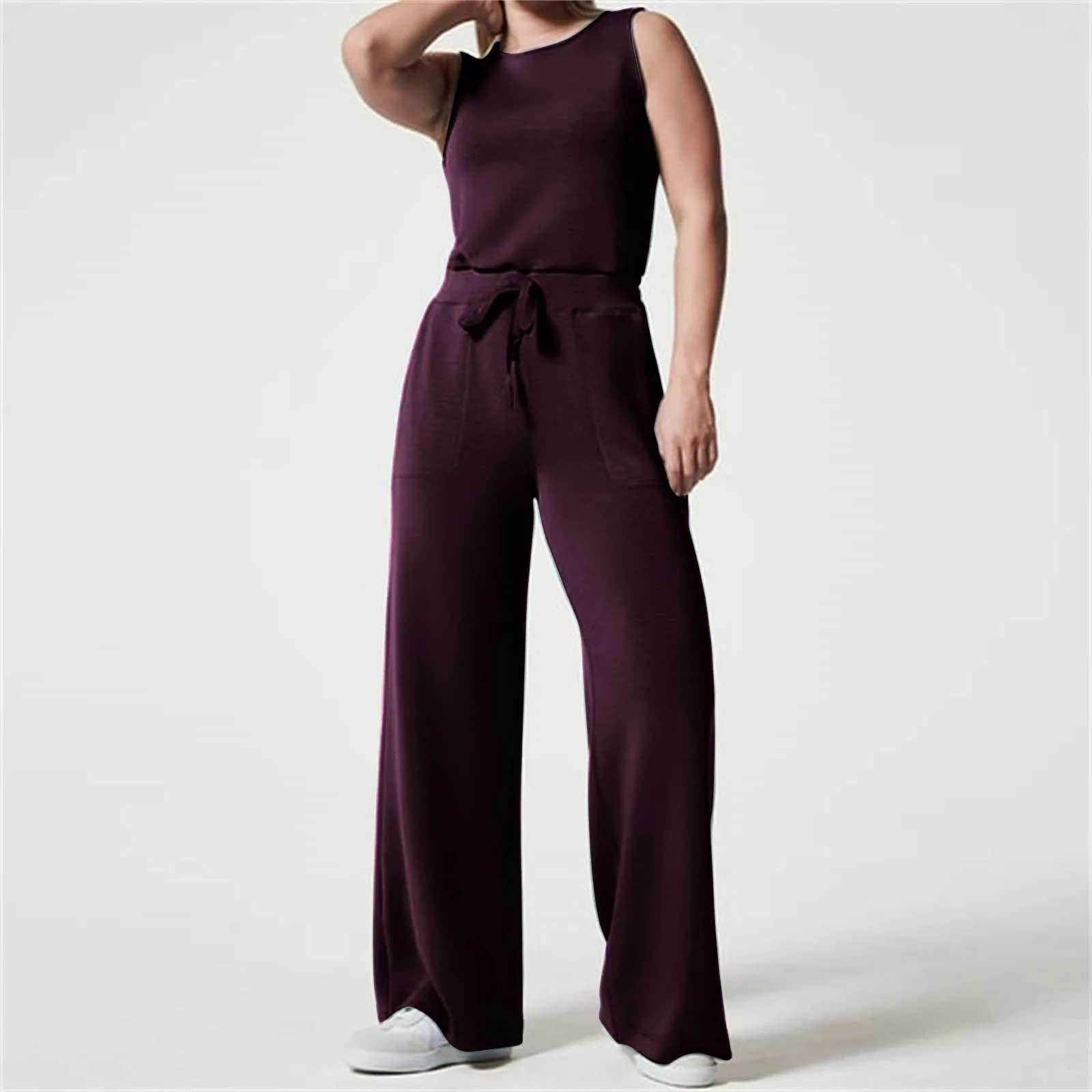 

2024 Loose Casual Jumpsuits Women Bodysuits Sexy Autumn Elegant Streetwear Belt Lacing Fitness Rompers Female Jumpsuit Outfits