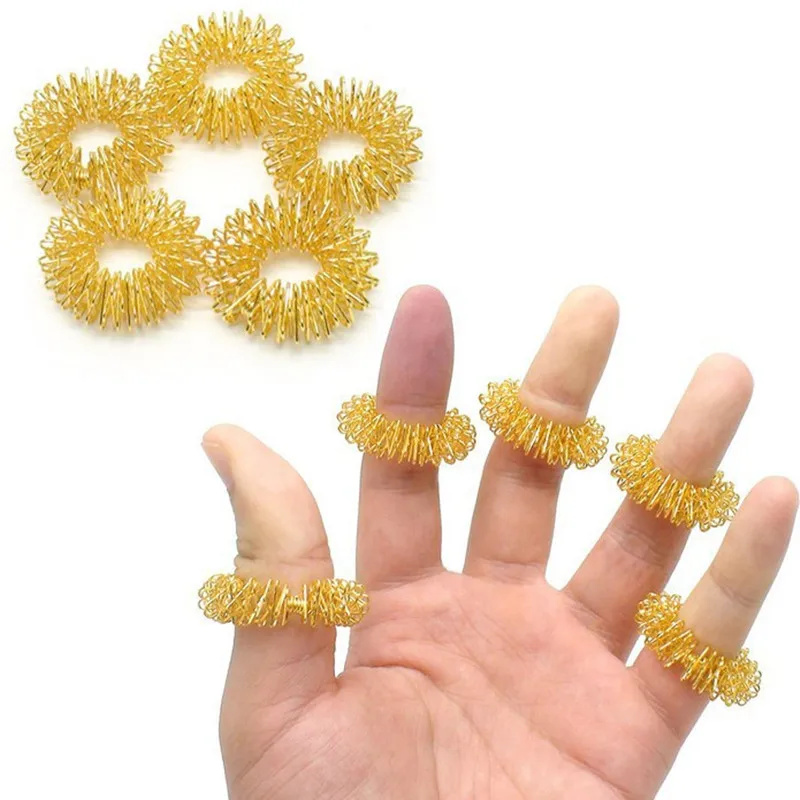 10pcs Finger Ring Toy Stress Relief Sensory Spring Fingers Autism Anti Stress ADHD Toy Kids Finger Acupressure Massage Ring fidget toy sensory fidget toy anti stress toy finger sensory toy