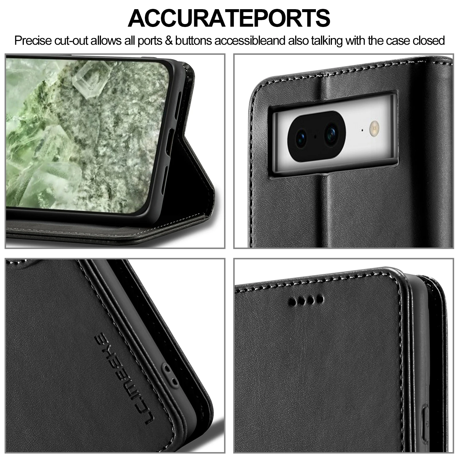 Elegant Business Leather Flip Wallet Phone Cover with Card Holder