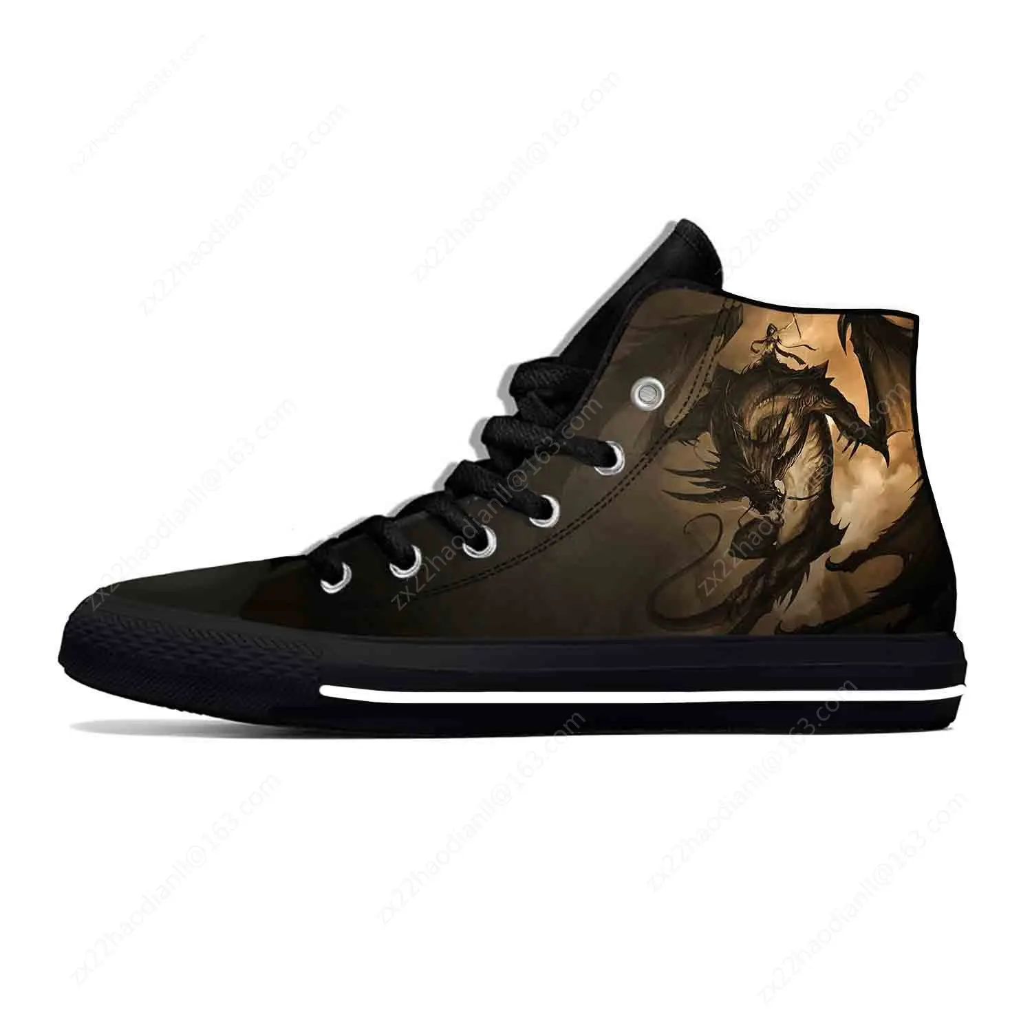 Dragon Print Lightweight Cloth 3D Print Funny Cool Fashion High Top Canvas Sport Shoes Mens Womens Casual Breathable Sneakers