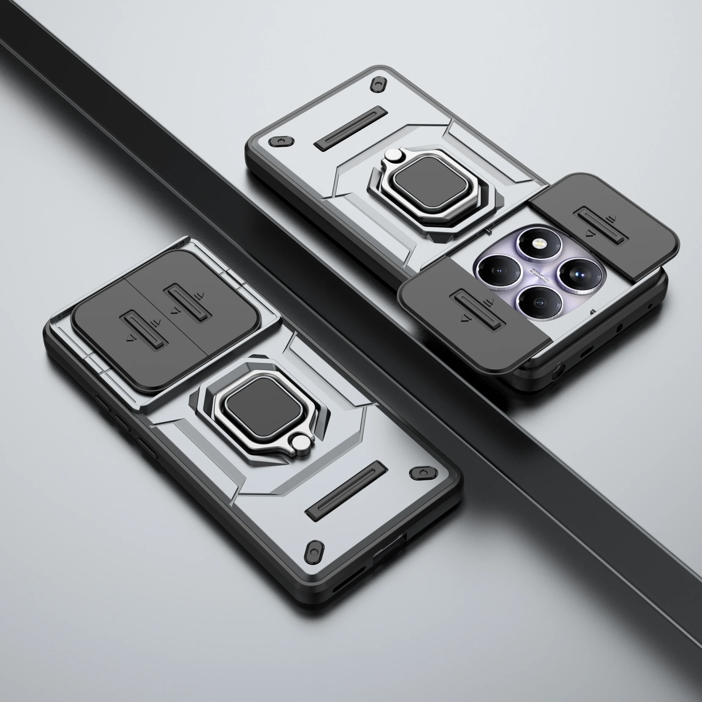 Sleek Armor Case with Slide Camera Protector and Magnetic Car Holder