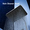 Piano Keys Bathroom Shower System Intelligent LED Temperature Display Shower Suit Bathtub Gray Rain Mixer Shower Faucet Full Set 3