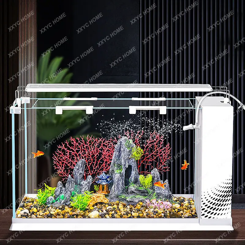 

Home Living Room New Aquarium Small and Medium-Sized Lazy Ecological Pot Landscape Goldfish Aquarium