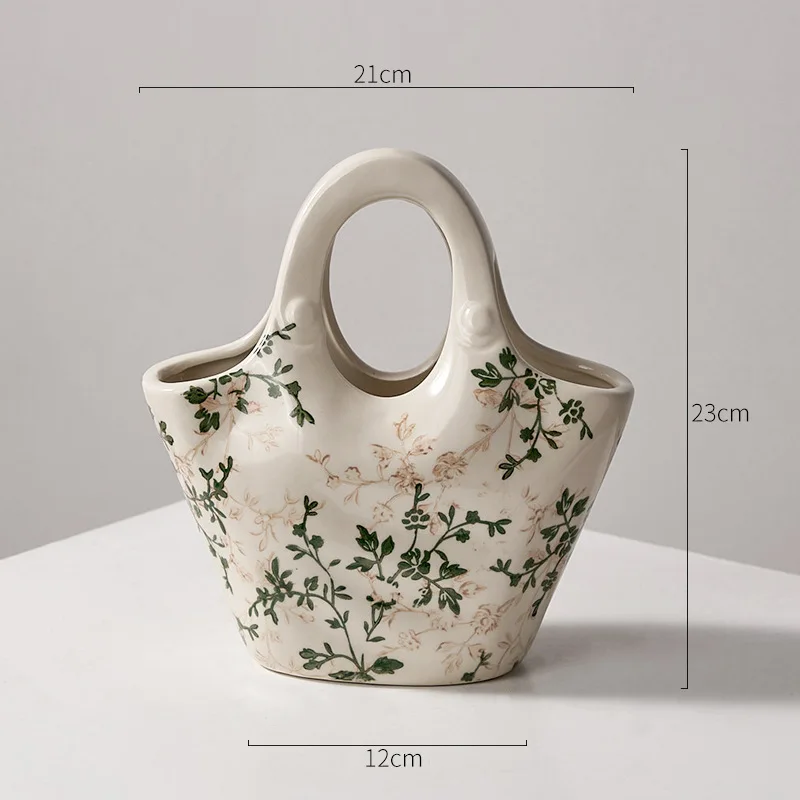 Vaso Vintage In Ceramica Anticata Fatto A Mano - Decorazione Rustica Per Fiori, Centrotavola Per Cucina E Ufficio