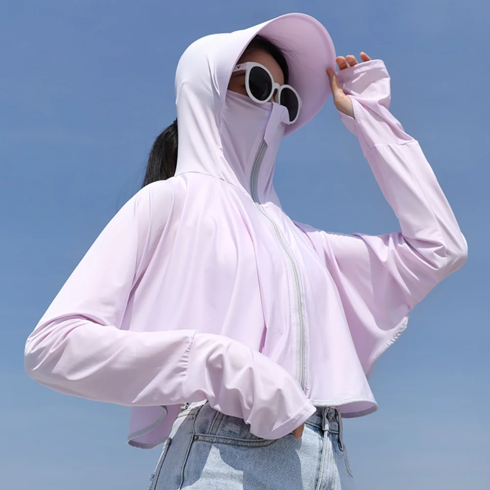 Summer Female Sun Protection Clothing UV Protection Long Sleeve Ladies Cloak Breathable Outdoor Sports Sunscreen Hoodie