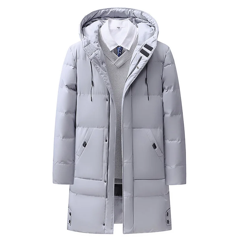 Winter Long Down Jacket Oversize Men Green Casual Loose Velvet Hooded Fur Collar Warm Cotton Quilted Coat Male Black Parkas  8XL