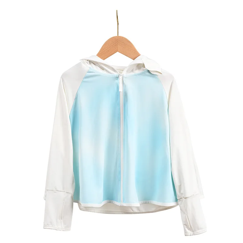 Children Camping Hiking Jacket Quick Dry Clothes UV Protection Zipper Hooded Cardigan Sun Protection Clothing Bicycle Gifts