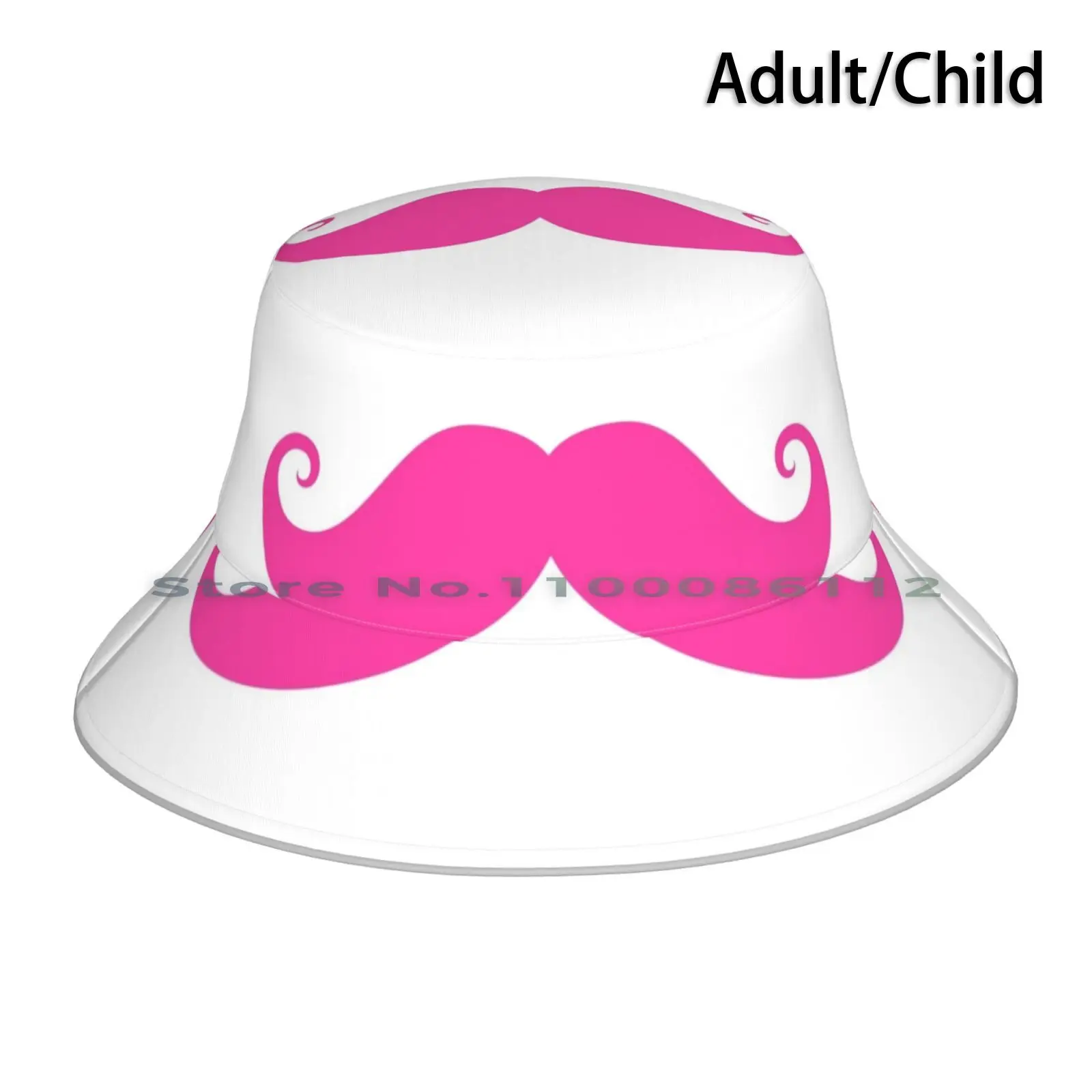 Hot Pink Handlebar Mustache Bucket Hat Sun Cap Funny Mustaches