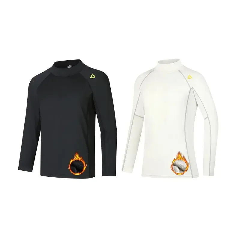 Kids Sports Compression Top Long-Sleeved Base T Shirt Fitness Quick-Drying Training Top Winter Fleece Base Shirt Undershirt